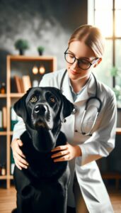 dog at vet