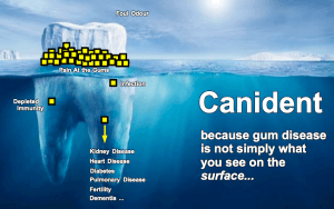 Image of a tooth iceberg representing the fact gum disease in dogs is more than what you see on the surface
